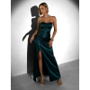 Smaragdové společenské dlouhé korzetové šaty KARLOT