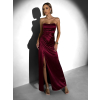 Vínové společenské korzetové dlouhé šaty KARLOT