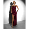 Vínové společenské korzetové dlouhé šaty KARLOT