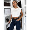 Bílé elegantní triko NOROSA s vycpávkami