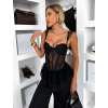 Černý sexy krajkový korzet THALYA s krajkou