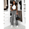 Šedé stylové wide leg široké džíny MERCY