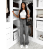 Šedé stylové wide leg široké džíny MERCY