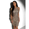 Zlaté třpytivé krátké koktejlové šaty ENTULA