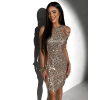 Zlaté třpytivé krátké koktejlové šaty ENTULA