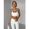 Bílá sportovní jóga podprsenka HALIRA