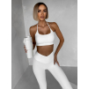 Bílá sportovní jóga podprsenka HALIRA