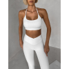 Bílá sportovní jóga podprsenka HALIRA