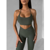 Khaki sportovní jóga podprsenka HALIRA