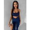 Tmavě modrá sportovní jóga podprsenka HALIRA