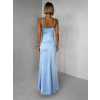 Světle modré dlouhé společenské šaty LIMONA