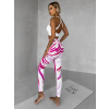 Růžové sportovní fitness legíny OLIRYA s push-up efektem