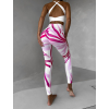 Růžové sportovní fitness legíny OLIRYA s push-up efektem