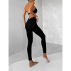 Černé sportovní řasené legíny DENMARI s kapsou