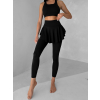 Černé jóga sportovní legíny se sukní KAVINO