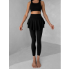 Černé jóga sportovní legíny se sukní KAVINO