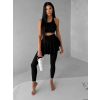 Černé jóga sportovní legíny se sukní KAVINO