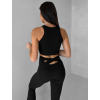 Černé sportovní jóga zvonové kalhoty ZAHIRU