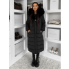 Černá dlouhá prošívaná bunda REWONA s kožíškem