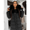 Černá dlouhá prošívaná bunda REWONA s kožíškem