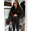 Černá zimní short bunda DRIXINA s kožíškem