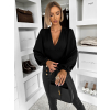 Černý elegantní top MIRELLON s dlouhým rukávem