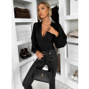 Černý elegantní top MIRELLON s dlouhým rukávem