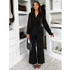 Černý volný kalhotový kostýmek KLAVONIX