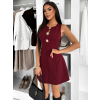 Vínové elegantní krátké koktejlové šaty LUNAVIA