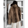 Hnědý kožešinový kabátek OSHARI