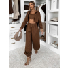 Hnědý bavlněný kalhotový komplet MOCHACA