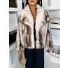 Bílohnědý kožešinový krátký kabátek OSHARI