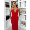 Červené dlouhé přiléhavé šaty OVRIDA
