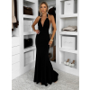Černé dlouhé společenské šaty CAELINA