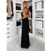 Černé dlouhé společenské šaty CAELINA