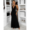 Černé dlouhé společenské šaty CAELINA