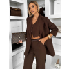 Hnědý 3 dílný kostýmek dámský oblek HOULET