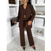 Hnědý 3 dílný kostýmek dámský oblek HOULET