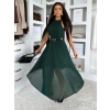 Smaragdové dlouhé šaty DLEGO s páskem