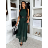 Smaragdové dlouhé šaty DLEGO s páskem