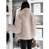 Béžový faux fur krátký kožešinový kabátek MORVEN