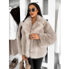 Béžový faux fur krátký kožešinový kabátek MORVEN