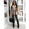 Bílohnědý kožešinový faux fur krátký kabátek CALORY