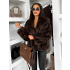 Tmavě hnědý kožešinový kabátek ENVERO