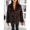 Tmavě hnědý kožešinový kabátek ENVERO
