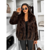 Tmavě hnědý kožešinový kabátek ENVERO