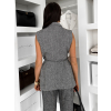 Šedá elegantní vesta HESPER s klopami
