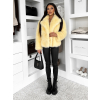 Žlutý faux fur huňatý kožešinový kabátek MORVEN