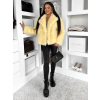 Žlutý faux fur huňatý kožešinový kabátek MORVEN