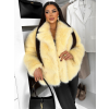 Žlutý faux fur huňatý kožešinový kabátek MORVEN